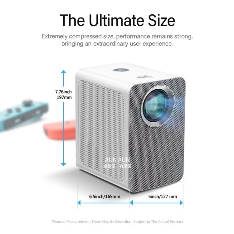 AUN ET50 4 inch 180 Lumens 1920x1080P Smart LED Mini Projector, Plug Type:US Plug(White) - LED Projector by AUN | Online Shopping South Africa | PMC Jewellery | Buy Now Pay Later Mobicred