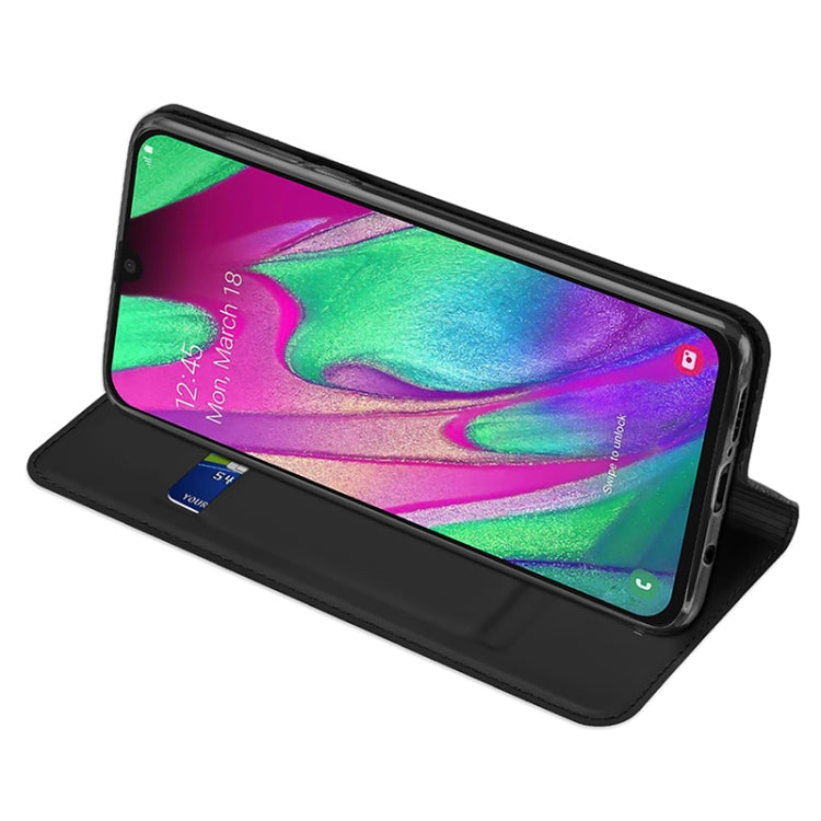 For Samsung Galaxy A40 DUX DUCIS Skin Pro Series Flip Leather Phone Case(Black) - Galaxy Phone Cases by DUX DUCIS | Online Shopping South Africa | PMC Jewellery | Buy Now Pay Later Mobicred