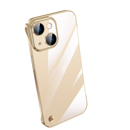 For iPhone 14 Electroplating Frameless Clear PC Phone Case(Gold) - iPhone 14 Cases by PMC Jewellery | Online Shopping South Africa | PMC Jewellery | Buy Now Pay Later Mobicred