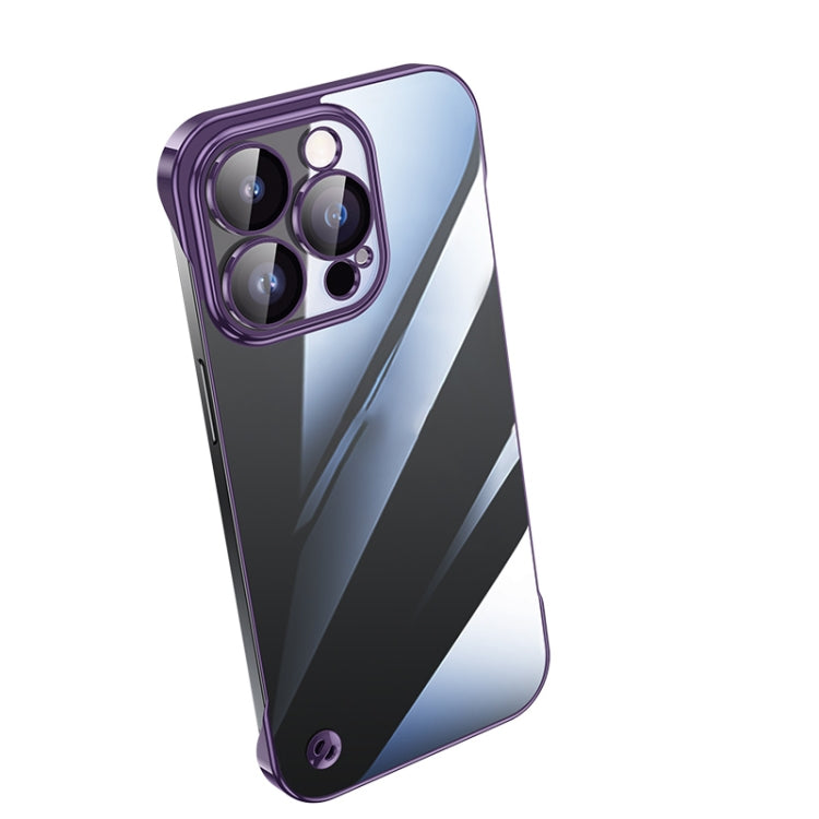 For iPhone 12 Pro Electroplating Frameless Clear PC Phone Case(Purple) - iPhone 12 / 12 Pro Cases by PMC Jewellery | Online Shopping South Africa | PMC Jewellery | Buy Now Pay Later Mobicred