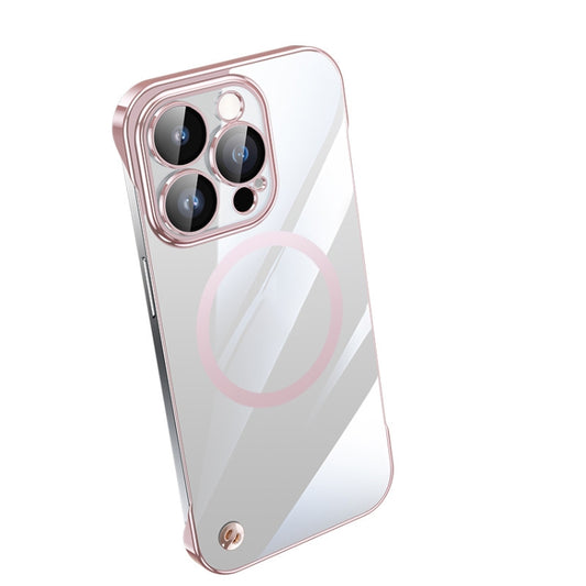 For iPhone 14 Pro Electroplating Frameless Magsafe Magnetic PC Phone Case(Pink) - iPhone 14 Pro Cases by PMC Jewellery | Online Shopping South Africa | PMC Jewellery | Buy Now Pay Later Mobicred