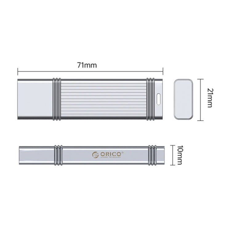 ORICO 64GB USB-A USB3.2 Gen1 USB Flash Drive, Read 260MB/s, Write 50MB/s (Silver) - USB Flash Drives by ORICO | Online Shopping South Africa | PMC Jewellery | Buy Now Pay Later Mobicred