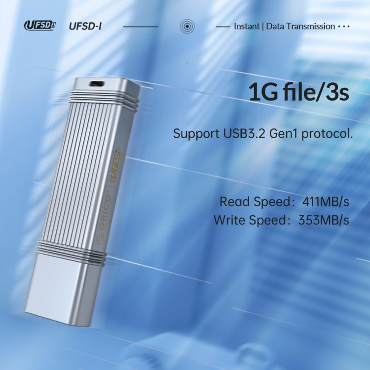 ORICO UFS Flash Drive, Read: 411MB/s, Write: 353MB/s, Memory:512GB, Port:USB-A(Silver) - free shipping - PMC Jewellery - Order now!