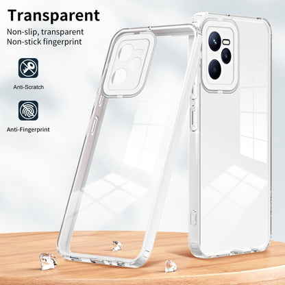 For Realme C35 3 in 1 Clear TPU Color PC Frame Phone Case(White) - Realme Cases by PMC Jewellery | Online Shopping South Africa | PMC Jewellery | Buy Now Pay Later Mobicred