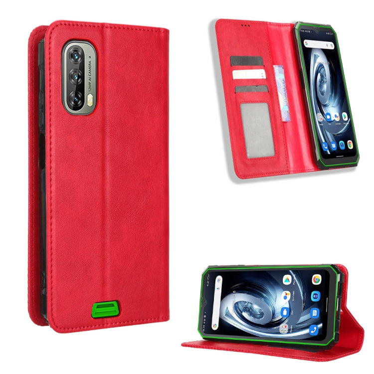 For Blackview BV7100 Magnetic Buckle Retro Texture Leather Phone Case(Red) - More Brand by PMC Jewellery | Online Shopping South Africa | PMC Jewellery