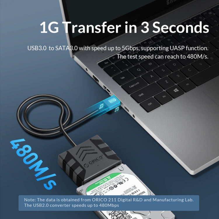 ORICO UTS1 Type-C / USB-C USB 3.0 2.5-inch SATA HDD Adapter with Silicone Case, Cable Length:0.5m - free shipping - PMC Jewellery - Order now!