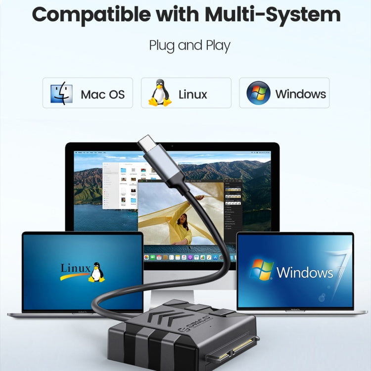 ORICO UTS1 Type-C / USB-C USB 3.0 2.5-inch SATA HDD Adapter with 12V 2A Power Adapter, Cable Length:1m(AU Plug) - free shipping - PMC Jewellery - Order now!