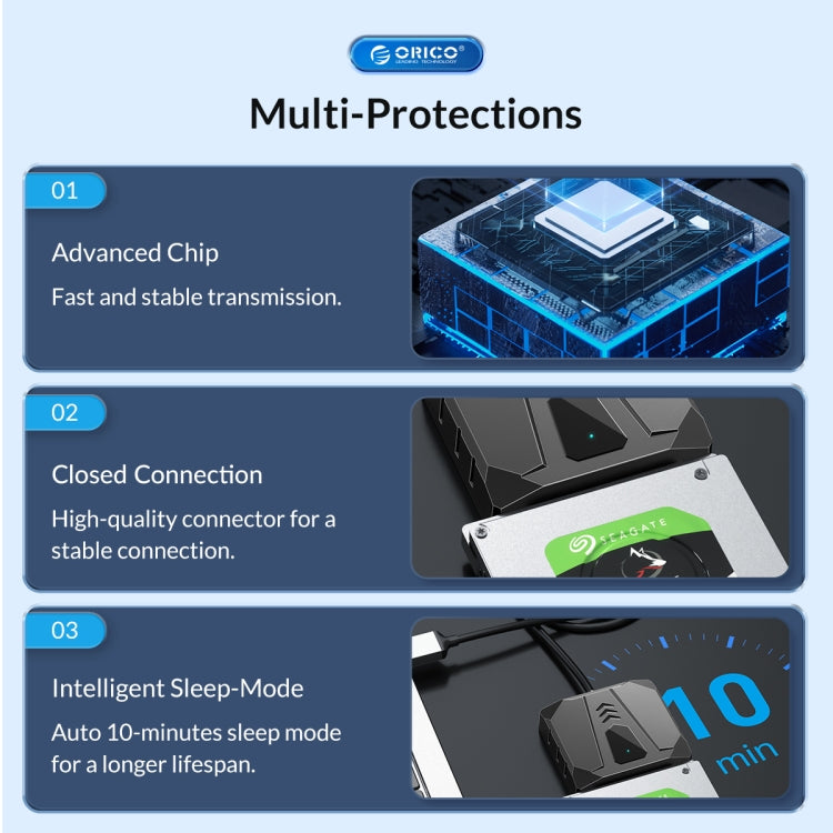 ORICO UTS2 USB 2.0 2.5-inch SATA HDD Adapter with Silicone Case, Cable Length:0.3m - USB to IDE / SATA by ORICO | Online Shopping South Africa | PMC Jewellery | Buy Now Pay Later Mobicred