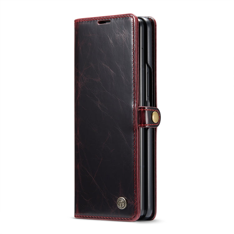 For Samsung Galaxy Z Fold4 CaseMe 003 Crazy Horse Texture Leather Phone Case(Wine Red) - Galaxy Z Fold4 5G Cases by CaseMe | Online Shopping South Africa | PMC Jewellery | Buy Now Pay Later Mobicred