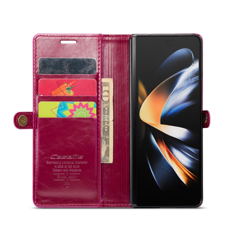 For Samsung Galaxy Z Fold4 CaseMe 003 Crazy Horse Texture Leather Phone Case(Red) - Galaxy Z Fold4 5G Cases by CaseMe | Online Shopping South Africa | PMC Jewellery | Buy Now Pay Later Mobicred