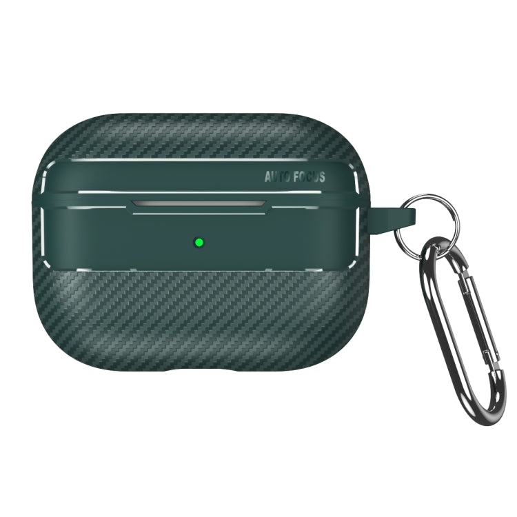 For AirPods Pro Carbon Fiber Texture Anti-fall Earphone Protective Case(Green) - For AirPods Pro by PMC Jewellery | Online Shopping South Africa | PMC Jewellery | Buy Now Pay Later Mobicred