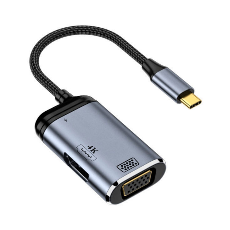 Y001 3 in 1 USB-C/Type-C to VGA+HDMI+USB-C/Type-C Audio Adapter Cable - USB HUB by PMC Jewellery | Online Shopping South Africa | PMC Jewellery | Buy Now Pay Later Mobicred