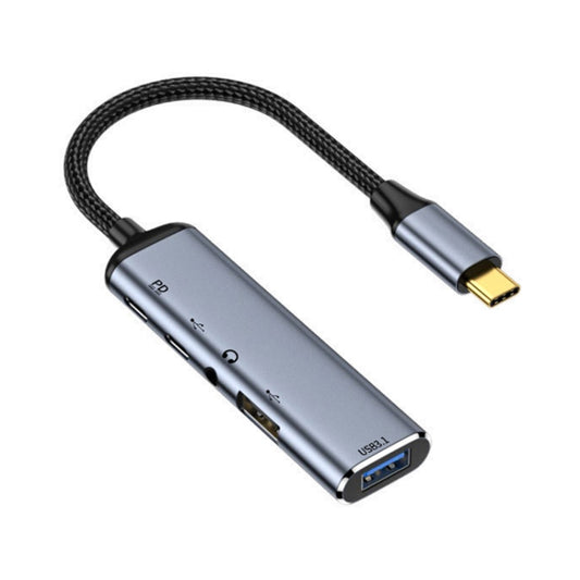 Y003 5 in 1 USB-C/Type-C to USB3.1+USB2.0+Dual USB-C/Type-C+3.5mm Audio Interface Multifunctional Adapter - USB HUB by PMC Jewellery | Online Shopping South Africa | PMC Jewellery | Buy Now Pay Later Mobicred