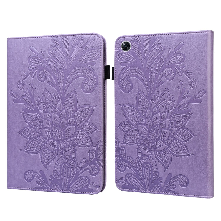 For OPPO Pad Air 2022 Lace Flower Embossing Pattern Leather Tablet Case(Purple) - OPPO by PMC Jewellery | Online Shopping South Africa | PMC Jewellery | Buy Now Pay Later Mobicred