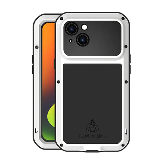 For iPhone 14 LOVE MEI Metal Shockproof Life Waterproof Dustproof Phone Case(White) - iPhone 14 Cases by LOVE MEI | Online Shopping South Africa | PMC Jewellery