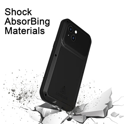 For iPhone 14 LOVE MEI Metal Shockproof Life Waterproof Dustproof Phone Case(Silver) - iPhone 14 Cases by LOVE MEI | Online Shopping South Africa | PMC Jewellery