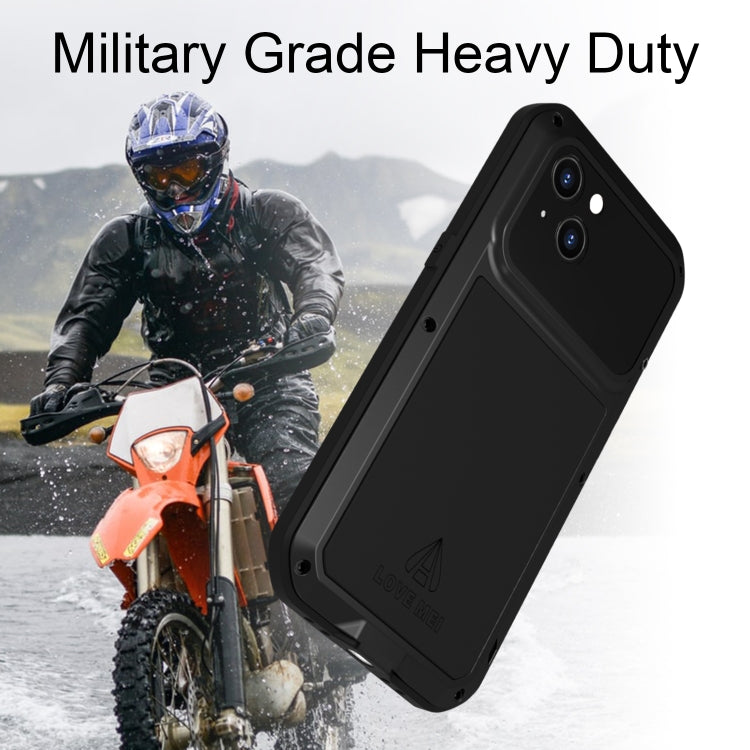 For iPhone 14 Plus LOVE MEI Metal Shockproof Life Waterproof Dustproof Phone Case(Black) - free shipping - PMC TechLife - Order now!