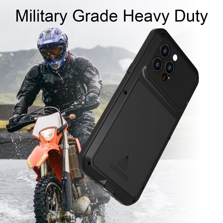 For iPhone 14 Pro LOVE MEI Metal Shockproof Life Waterproof Dustproof Phone Case(Yellow) - iPhone 14 Pro Cases by LOVE MEI | Online Shopping South Africa | PMC Jewellery