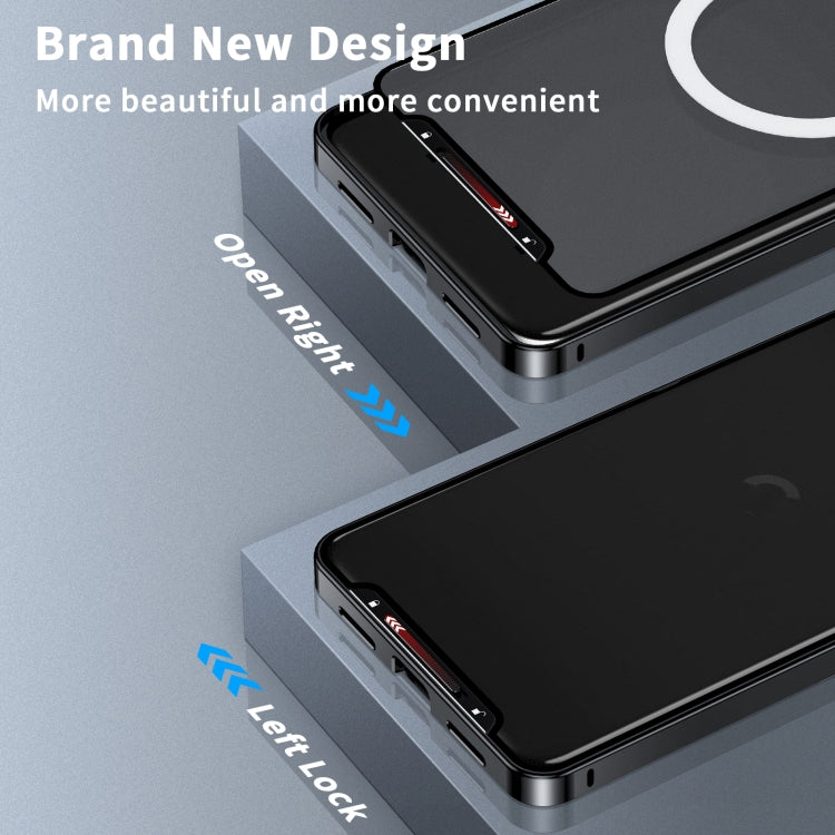 For Google Pixel 8a MagSafe Magnetic Frosted Metal Phone Case(Black) - Google Cases by PMC TechLife | Online Shopping South Africa | PMC TechLife | Buy Now Pay Later Mobicred