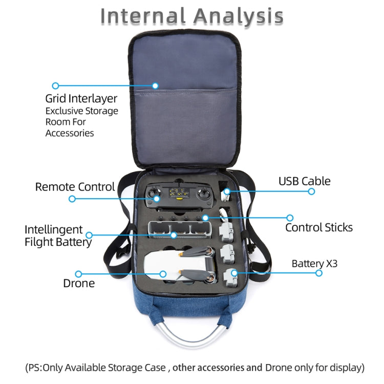 For DJI Mini SE Shockproof Single Shoulder Storage Carrying Case Box Bag, Size: 31 x 23 x 10cm(Blue + Black Liner) - Carry Cases & Bags by PMC Jewellery | Online Shopping South Africa | PMC Jewellery | Buy Now Pay Later Mobicred