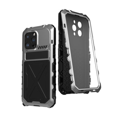 For iPhone 14 Plus R-JUST Life Waterproof Dustproof Shockproof Phone Case(Silver) - iPhone 14 Plus Cases by R-JUST | Online Shopping South Africa | PMC Jewellery | Buy Now Pay Later Mobicred