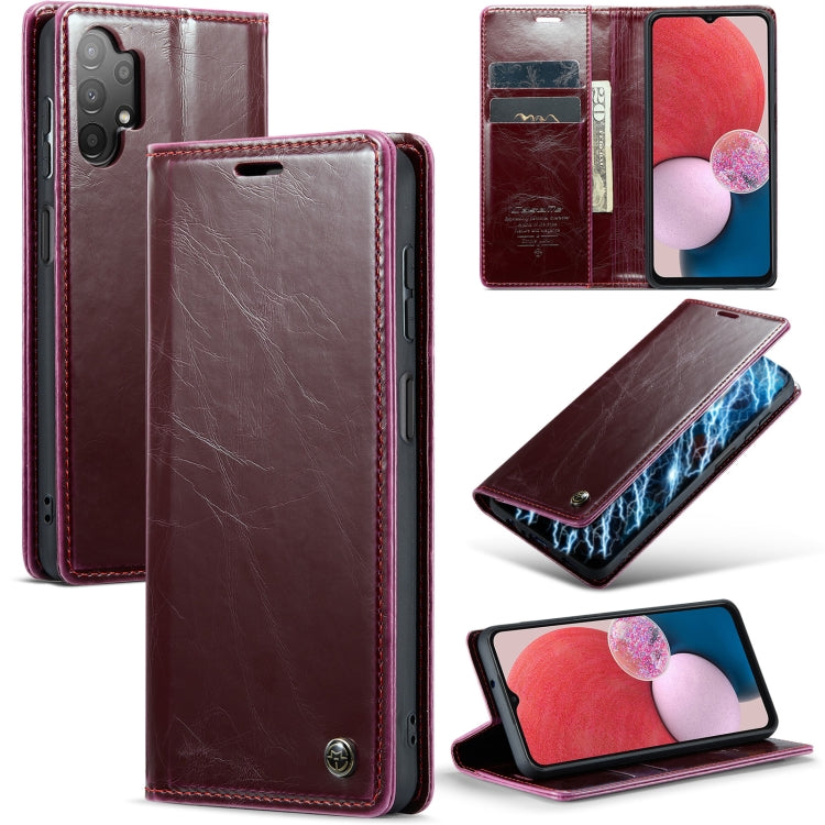 For Samsung Galaxy A13 4G/A13 5G/A04S/A04/M13 5G CaseMe 003 Crazy Horse Texture Leather Phone Case(Wine Red) - Galaxy Phone Cases by CaseMe | Online Shopping South Africa | PMC Jewellery | Buy Now Pay Later Mobicred