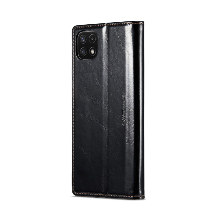 For Samsung Galaxy A22 5G / F42 5G CaseMe 003 Crazy Horse Texture Leather Phone Case(Black) - Galaxy Phone Cases by CaseMe | Online Shopping South Africa | PMC Jewellery | Buy Now Pay Later Mobicred