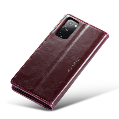 For Samsung Galaxy S20 FE CaseMe 003 Crazy Horse Texture Leather Phone Case(Wine Red) - Galaxy Phone Cases by CaseMe | Online Shopping South Africa | PMC Jewellery | Buy Now Pay Later Mobicred