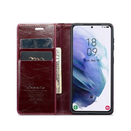 For Samsung Galaxy S21+ 5G CaseMe 003 Crazy Horse Texture Leather Phone Case(Wine Red) - Galaxy S21+ 5G Cases by CaseMe | Online Shopping South Africa | PMC Jewellery | Buy Now Pay Later Mobicred