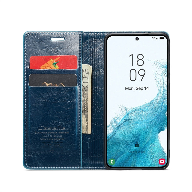 For Samsung Galaxy S22+ 5G CaseMe 003 Crazy Horse Texture Leather Phone Case(Blue) - Galaxy S22+ 5G Cases by CaseMe | Online Shopping South Africa | PMC Jewellery | Buy Now Pay Later Mobicred