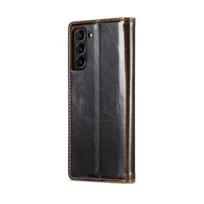 For Samsung Galaxy S22+ 5G CaseMe 003 Crazy Horse Texture Leather Phone Case(Coffee) - Galaxy S22+ 5G Cases by CaseMe | Online Shopping South Africa | PMC Jewellery | Buy Now Pay Later Mobicred