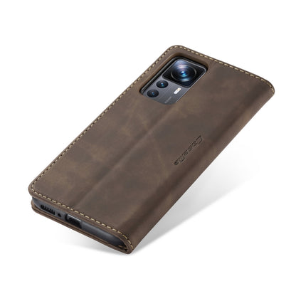 For Xiaomi 12T / 12T Pro CaseMe 013 Multifunctional Horizontal Flip Leather Phone Case(Coffee) - Xiaomi Cases by CaseMe | Online Shopping South Africa | PMC Jewellery | Buy Now Pay Later Mobicred