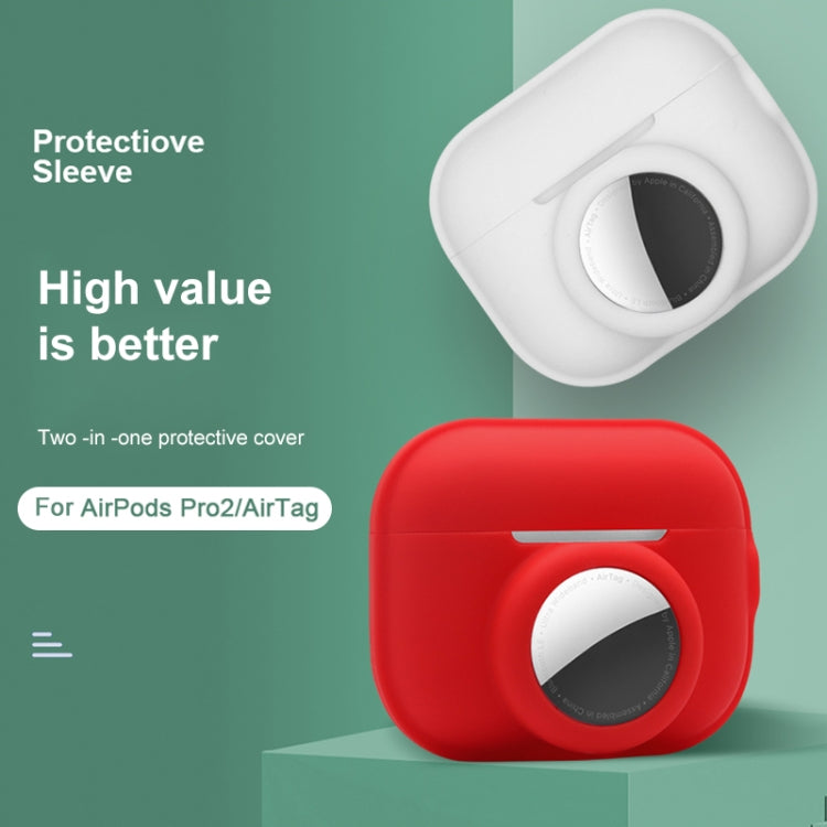 For AirPods Pro 2 / AirTag 2 in 1 Shockproof Full Coverage Silicone Protective Case(Black) - For AirPods Pro 2 by PMC Jewellery | Online Shopping South Africa | PMC Jewellery