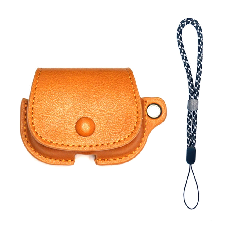For AirPods 3 Backpack Style PU Leather Earphone Protective Case with Lanyard(Light Brown) - For AirPods 3 by PMC Jewellery | Online Shopping South Africa | PMC Jewellery | Buy Now Pay Later Mobicred