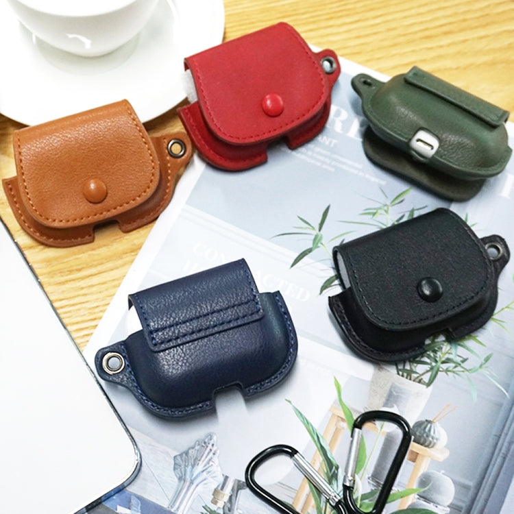 For AirPods 3 Backpack Style PU Leather Earphone Protective Case with Lanyard(Light Brown) - For AirPods 3 by PMC Jewellery | Online Shopping South Africa | PMC Jewellery | Buy Now Pay Later Mobicred