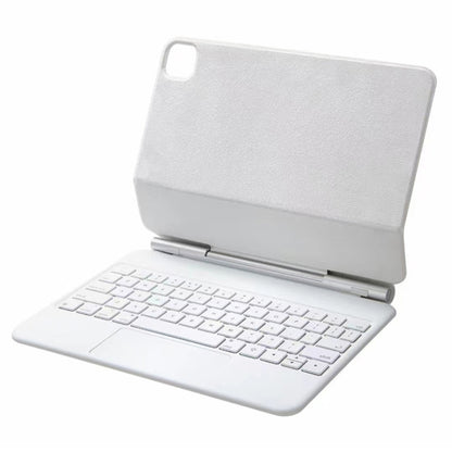 For iPad Air 5 / 4 10.9 inch P10 Bluetooth Keyboard Leather Case with Touch Pad(White) - For iPad Air by PMC Jewellery | Online Shopping South Africa | PMC Jewellery