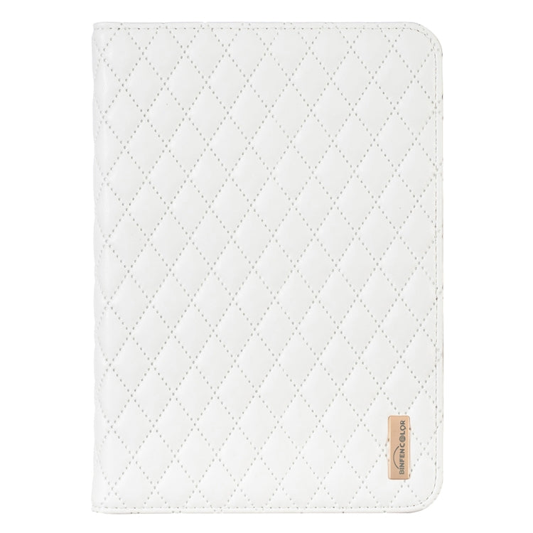 For iPad mini 6 Elegant Rhombic Texture Horizontal Flip Leather Tablet Case(White) - iPad mini 6 Cases by PMC Jewellery | Online Shopping South Africa | PMC Jewellery