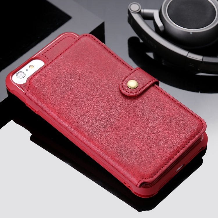 For iPhone 7 Plus / 8 Plus Zipper Shockproof Protective Case with Card Slots & Bracket & Photo Holder & Wallet Function(Red) - More iPhone Cases by PMC Jewellery | Online Shopping South Africa | PMC Jewellery