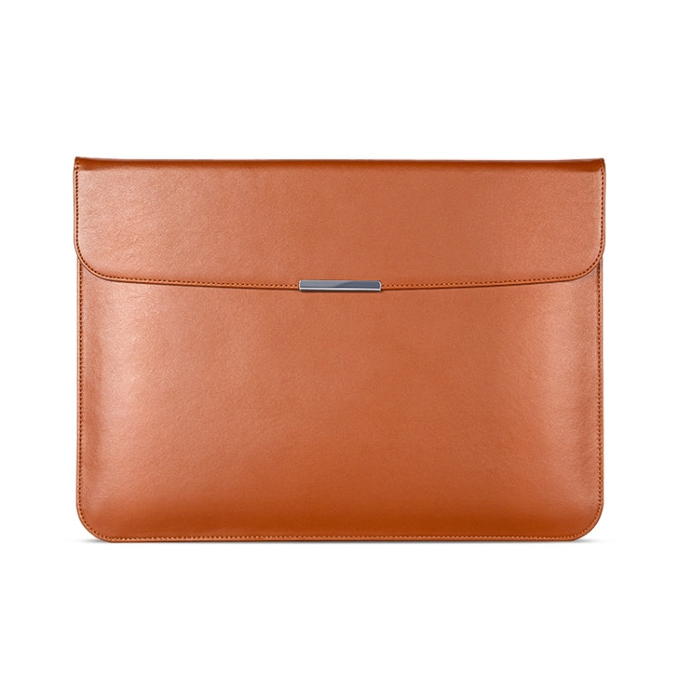 For 13.3 / 13.6 / 14 inch Laptop Ultra-thin Leather Laptop Sleeve(Brown) - 13.3 inch by PMC Jewellery | Online Shopping South Africa | PMC Jewellery | Buy Now Pay Later Mobicred