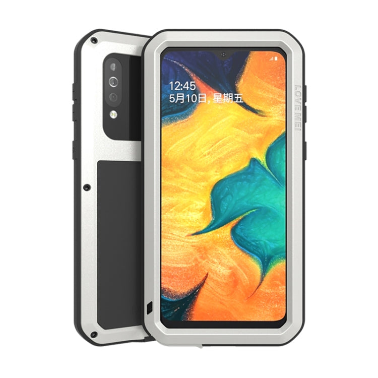 For Galaxy A40s LOVE MEI Metal Shockproof Waterproof Dustproof Protective Case(Silver) - Galaxy Phone Cases by LOVE MEI | Online Shopping South Africa | PMC Jewellery