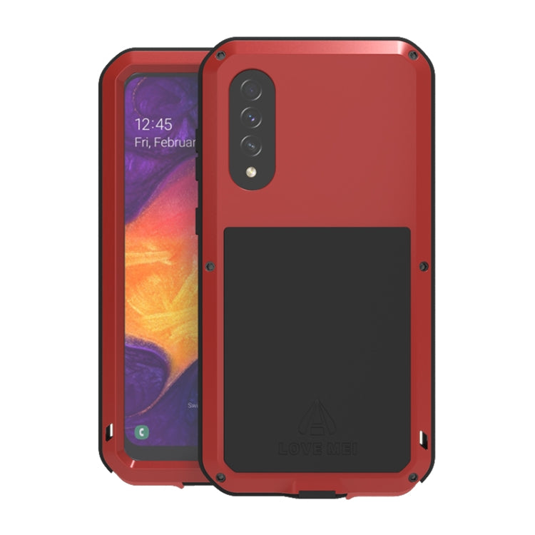 For Galaxy A50 LOVE MEI Metal Shockproof Waterproof Dustproof Protective Case(Red) - Galaxy Phone Cases by LOVE MEI | Online Shopping South Africa | PMC TechLife | Buy Now Pay Later Mobicred