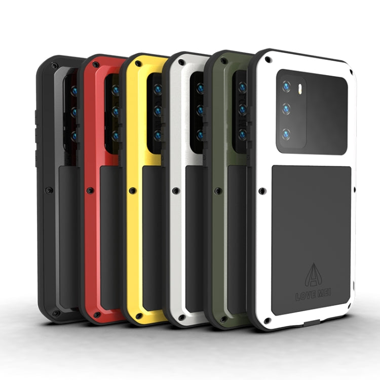 For Huawei P40 LOVE MEI Metal Shockproof Waterproof Dustproof Protective Case(White) - Huawei Cases by LOVE MEI | Online Shopping South Africa | PMC Jewellery