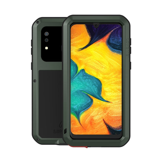 For Galaxy A30 LOVE MEI Metal Shockproof Waterproof Dustproof Protective Case(Army Green) - Galaxy Phone Cases by LOVE MEI | Online Shopping South Africa | PMC Jewellery | Buy Now Pay Later Mobicred