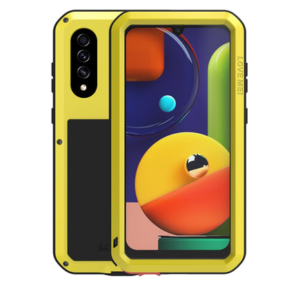 For Galaxy A50s LOVE MEI Metal Shockproof Waterproof Dustproof Protective Case(Yellow) - Galaxy Phone Cases by LOVE MEI | Online Shopping South Africa | PMC Jewellery | Buy Now Pay Later Mobicred