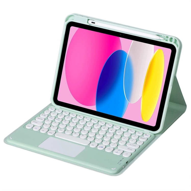 For iPad 10th Gen 10.9 2022 SA-10C Bluetooth Touch Keyboard Leather Tablet Case with Pen Slot(Light Green) - Universal by PMC Jewellery | Online Shopping South Africa | PMC Jewellery