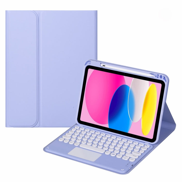 For iPad 10th Gen 10.9 2022 SA-10C Bluetooth Touch Keyboard Leather Tablet Case with Pen Slot(Purple) - Universal by PMC Jewellery | Online Shopping South Africa | PMC Jewellery