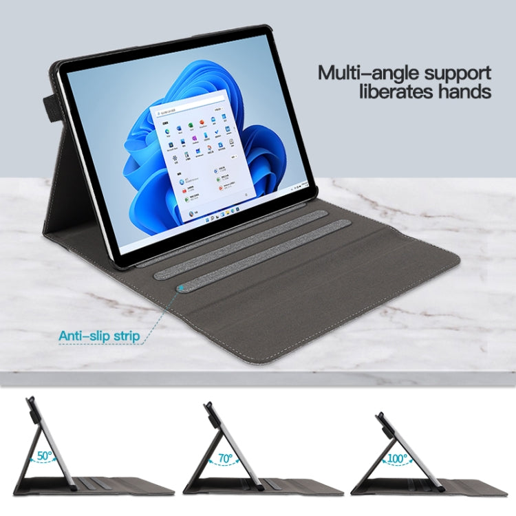 For Microsoft Surface Pro 8 Cloth Texture Stitching Leather Tablet Case(Grey Blue) - Others by PMC TechLife | Online Shopping South Africa | PMC TechLife | Buy Now Pay Later Mobicred