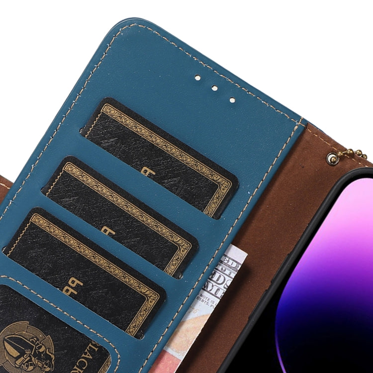 For Google Pixel 7 Genuine Leather Magnetic RFID Leather Phone Case(Blue) - Google Cases by PMC TechLife | Online Shopping South Africa | PMC TechLife | Buy Now Pay Later Mobicred