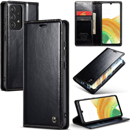 For Samsung Galaxy A33 5G CaseMe 003 Crazy Horse Texture Leather Phone Case(Black) - Galaxy Phone Cases by CaseMe | Online Shopping South Africa | PMC Jewellery | Buy Now Pay Later Mobicred