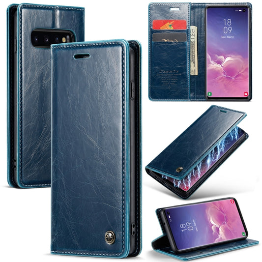 For Samsung Galaxy S10 CaseMe 003 Crazy Horse Texture Leather Phone Case(Blue) - Galaxy Phone Cases by CaseMe | Online Shopping South Africa | PMC Jewellery | Buy Now Pay Later Mobicred